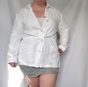 Size XL Jones New York 100% White Linen Jacket